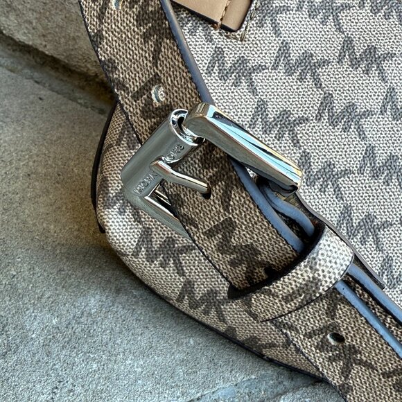 NWT MICHAEL MICHAEL KORS MONOGRAM BELT CROSSBODY BAG LG/XL NEW - Picture 8 of 14